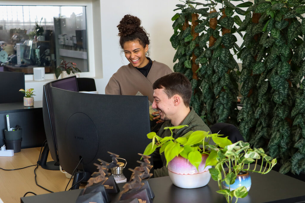 sofia and rasmus at office